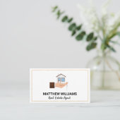 makelaar in onroerend goed | Hand Holding House Ke Visitekaartje (Staand voorkant)