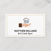 makelaar in onroerend goed | Hand Holding House Ke Visitekaartje (Voorkant)