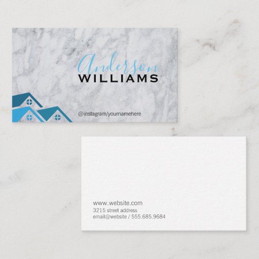 makelaar in onroerend goed | Handtekening Realtor Visitekaartje (Voorkant / Achterkant)