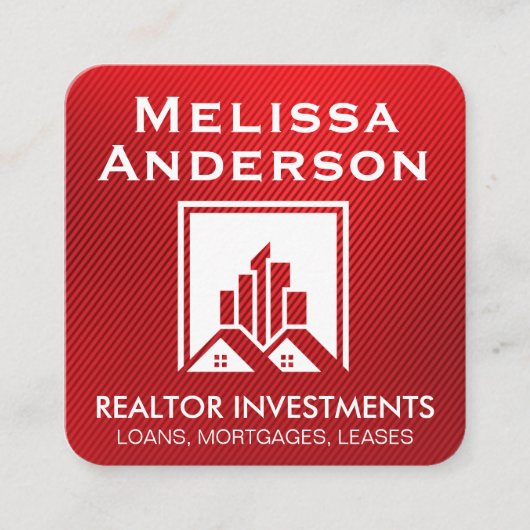 makelaar in onroerend goed | Home Verkoper | Rode  Vierkante Visitekaartje (Voorkant)