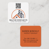 makelaar in onroerend goed | Huis en gebouwen | QR Vierkante Visitekaartje (Voorkant / Achterkant)