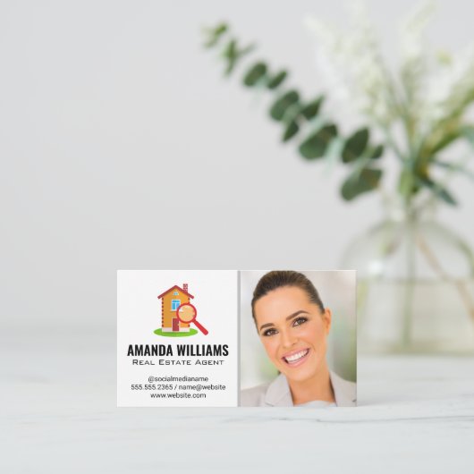 makelaar in onroerend goed | Huis zoeken Logo Visitekaartje (Staand voorkant)