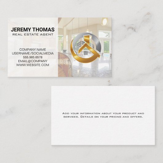 makelaar in onroerend goed | Interieur Home | Mode Visitekaartje (Voorkant / Achterkant)