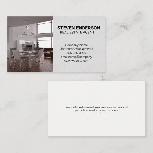 makelaar in onroerend goed | Loft interieur Visitekaartje (Voorkant / Achterkant)