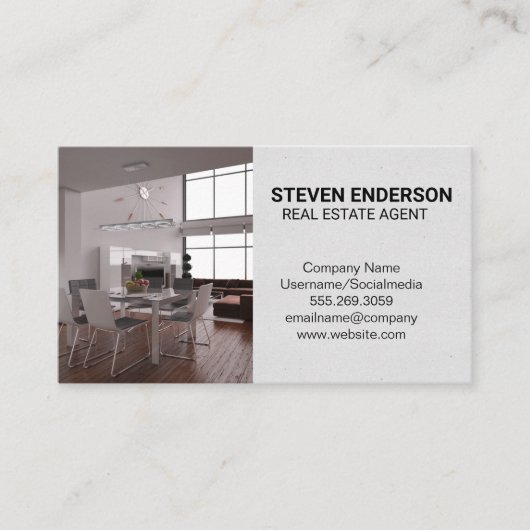 makelaar in onroerend goed | Loft interieur Visitekaartje (Voorkant)