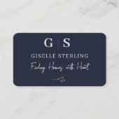 Makelaar in onroerend goed Navy Blue Monogram Visitekaartje (Voorkant)
