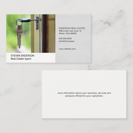 makelaar in onroerend goed | Onroerend goed | open Visitekaartje (Voorkant / Achterkant)