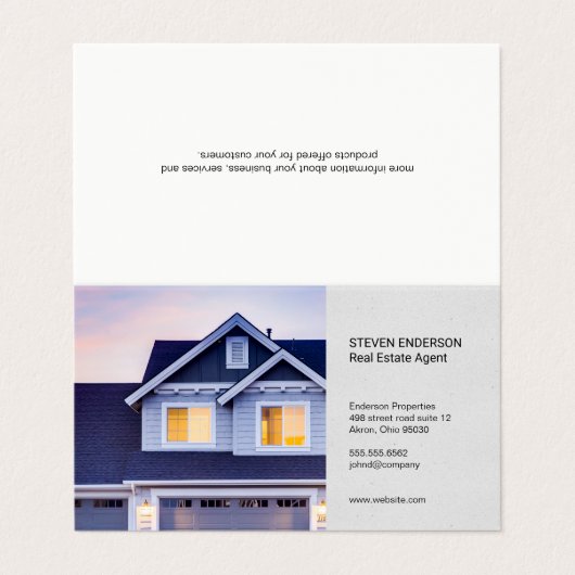 makelaar in onroerend goed | Onroerende goederen e Visitekaartje (Buitenkant ongevouwen)
