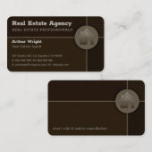 makelaar in onroerend goed | Professioneel bruin Visitekaartje (Voorkant / Achterkant)