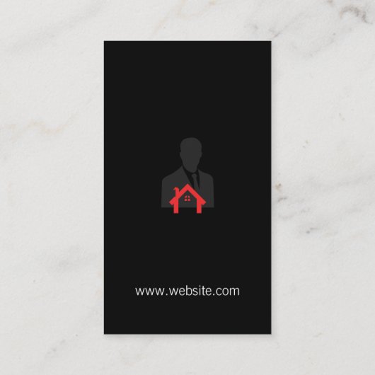 makelaar in onroerend goed | Red Home-pictogram Visitekaartje (Achterkant)