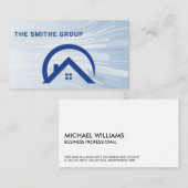 makelaar in onroerend goed | Residentieel dak blau Visitekaartje (Voorkant / Achterkant)