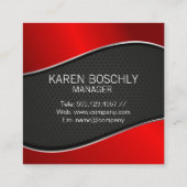makelaar in onroerend goed | rood metaal | Geperfo Vierkante Visitekaartje (Achterkant)