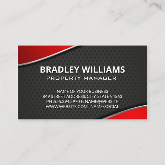 makelaar in onroerend goed | rood metallic | indus visitekaartje (Achterkant)
