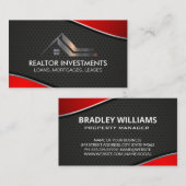 makelaar in onroerend goed | rood metallic | indus visitekaartje (Voorkant / Achterkant)