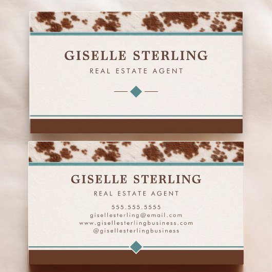 Makelaar in onroerend goed Rundleer zakelijk Visitekaartje