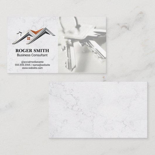 makelaar in onroerend goed | Sleutels | Woningen Visitekaartje (Voorkant / Achterkant)