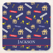 makelaar in onroerend goed verkoper kartonnen onderzetters (Voorkant)