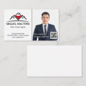 makelaar in onroerend goed | Zakelijk Man in Kostu Visitekaartje (Voorkant / Achterkant)