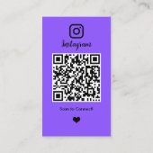 Makelaar Instagram Vastgoedmakelaar Paarse QR Visitekaartje (Achterkant)