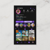 Makelaar Instagram Vastgoedmakelaar Paarse QR Visitekaartje (Voorkant)
