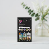 Makelaar Instagram Vastgoedmakelaar Zwart QR-code Visitekaartje (Staand voorkant)
