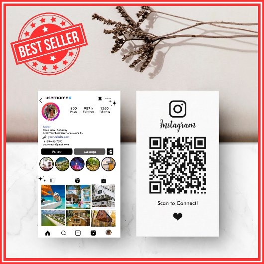 Makelaar Instagram | Witte QR Code Vastgoed Visitekaartje