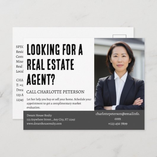 Makelaar Introductie Marketing Farming Briefkaart (Voorkant / Achterkant)