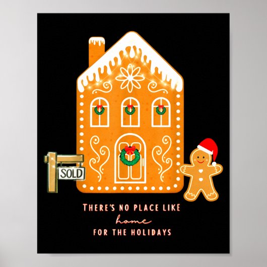 Makelaar Kerst Grappige Makelaar Vakantie Gingerbr Poster (Voorkant)