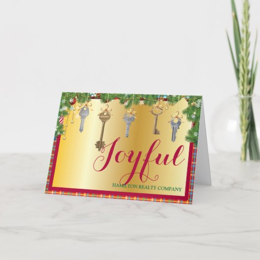 Makelaar Kerst Groet Aangepaste Vouwkaart Kaart (Voorkant)
