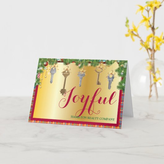 Makelaar Kerstgroet Vouwkaart Kaart (Gele Bloem)