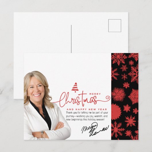 Makelaar Kerstgroeten, Foto & Bericht Feestdagenkaart (Voorkant / Achterkant)