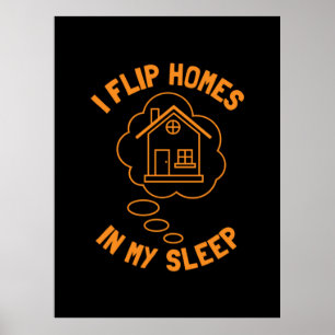 Makelaar Klapt Huizen in Slaap Poster