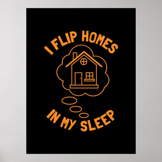 Makelaar Klapt Huizen in Slaap Poster (Voorkant)