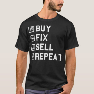 Makelaar Koop, verkoop en herhaal Beleggen in aank T-shirt