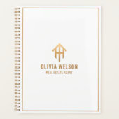 Makelaar l Modern Gold & White Makelaar Planner (Voorkant)