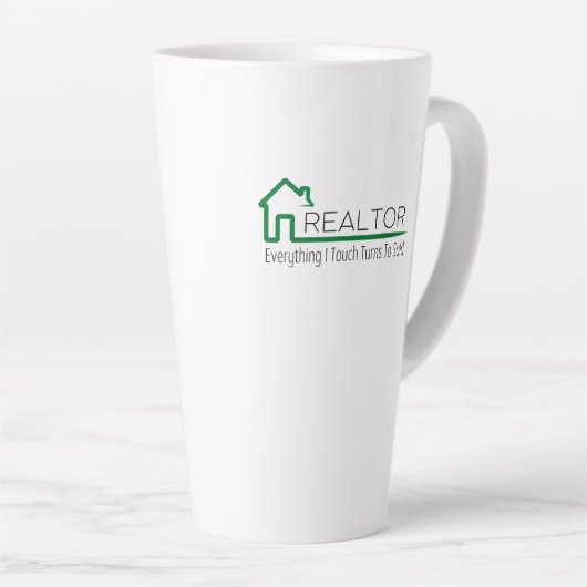 Makelaar latte mok (Rechterhoek)