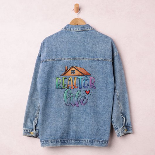 Makelaar Leven Kleurrijk Vastgoed Denim Jacket (Hangar)