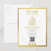 Makelaar Logo Gouden Sleutel Thuis Feestdagenkaart (Voorkant / Achterkant)