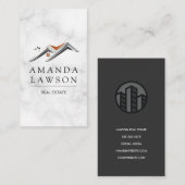 Makelaar Logo | Marmer | Bedrijfspictogram Afsprakenkaartje (Voorkant / Achterkant)