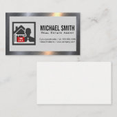 Makelaar Logo | Metalen rand Visitekaartje (Voorkant / Achterkant)