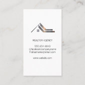 Makelaar Logo | Zakenvrouw glimlachend Visitekaartje (Achterkant)