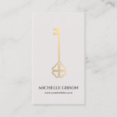 Makelaar Lucky Gold Key Hypotheek Light Sand Visitekaartje (Voorkant)