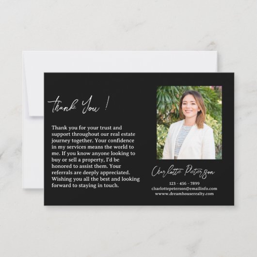 makelaar & makelaar doorverwijzing bedankkaart (Voorkant)