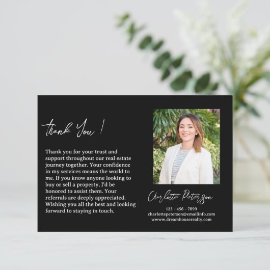 makelaar & makelaar doorverwijzing bedankkaart (Staand voorkant)