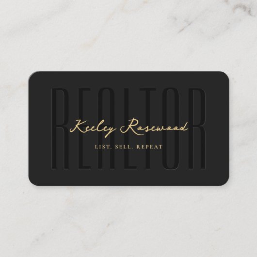 makelaar makelaar Elegant Zwart Modern Visitekaartje (Voorkant)