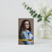 Makelaar Makelaar Foto toevoegen Monogram qr Visitekaartje (Staand voorkant)