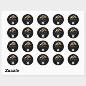 Makelaar Makelaar Golden House QR Code LOGO Ronde Sticker (Vel)