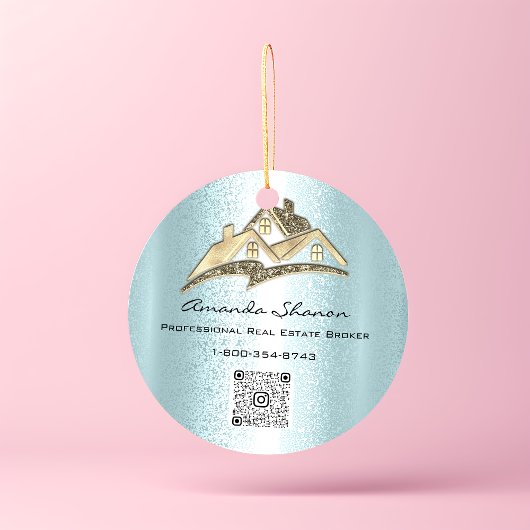 Makelaar Makelaar Goud Huis QR Code LOGO Ronde Sticker