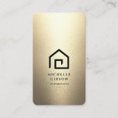 Makelaar Makelaar Goud Zwart Huis Modern Visitekaartje (Voorkant)