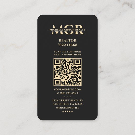 Makelaar Makelaar Goud Zwart Huis Modern Visitekaartje (Achterkant)